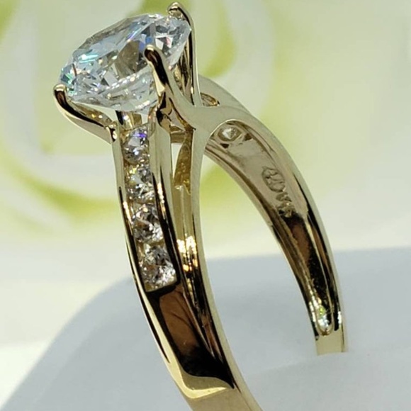 Zelda 1 ctw Round Lab Grown Diamond Trellis Solitaire  1.50 Ct 14K Solid Gold Trellis Round Engagement We